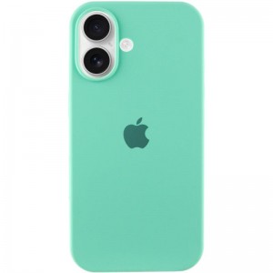 Чехол Silicone Case Full Protective (AA) для Apple iPhone 16 (6.1") Бирюзовый / Marine Green