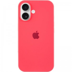 Чехол Silicone Case Full Protective (AA) для Apple iPhone 16 (6.1") Арбузный / Watermelon red