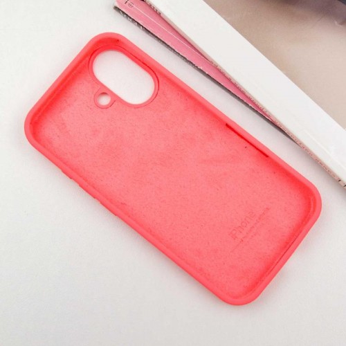 Чохол Silicone Case Full Protective (AA) для Apple iPhone 16 Plus (6.7") Кавуновий / Watermelon red
