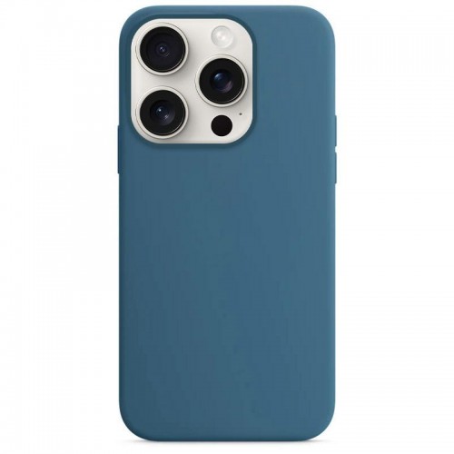Чехол Silicone Case Full Protective (AA) NO LOGO для Apple iPhone 16 Pro (6.3") Синий / Blue Jay