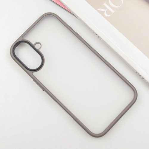 TPU+PC чохол Metal Buttons для Apple iPhone 16 (6.1") Сірий