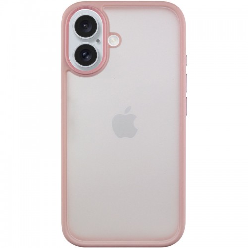 TPU+PC чохол Metal Buttons для Apple iPhone 16 (6.1") Рожевий