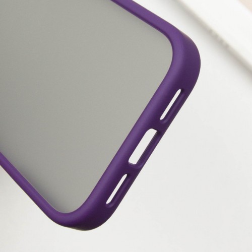 TPU+PC чехол Metal Buttons для Apple iPhone 16 (6.1") Тёмно-фиолетовый