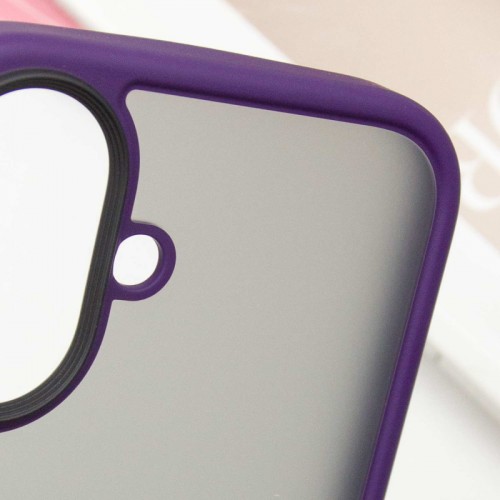 TPU+PC чехол Metal Buttons для Apple iPhone 16 (6.1") Тёмно-фиолетовый