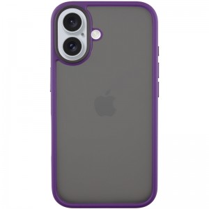 TPU+PC чехол Metal Buttons для Apple iPhone 16 (6.1") Тёмно-фиолетовый