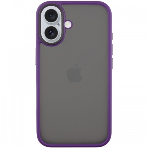 TPU+PC чехол Metal Buttons для Apple iPhone 16 (6.1") Тёмно-фиолетовый
