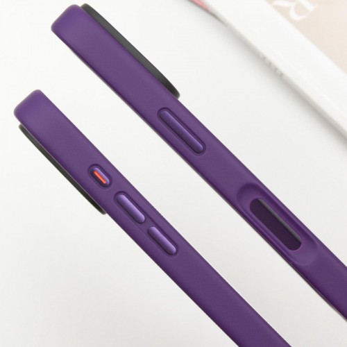 TPU+PC чехол Metal Buttons для Apple iPhone 16 (6.1") Тёмно-фиолетовый