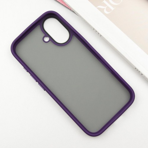 TPU+PC чехол Metal Buttons для Apple iPhone 16 (6.1") Тёмно-фиолетовый