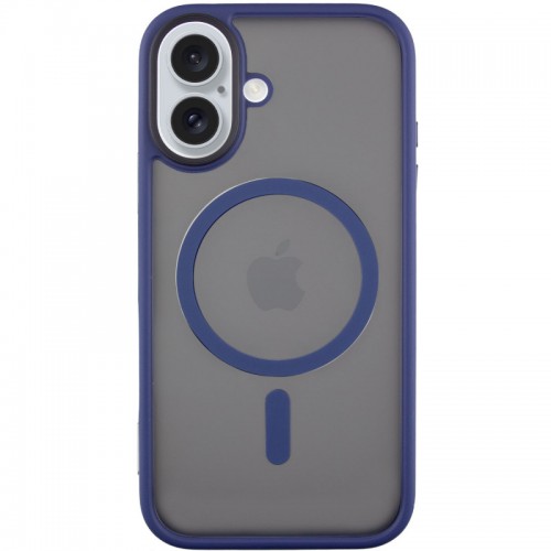 TPU+PC чохол Metal Buttons with MagSafe для Apple iPhone 16 (6.1") Синій