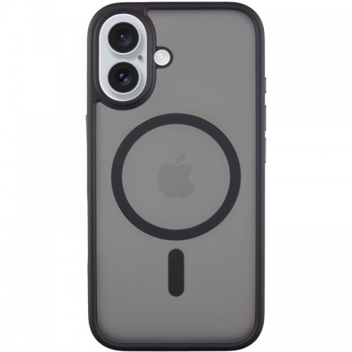 TPU+PC чехол Metal Buttons с MagSafe для Apple iPhone 16 (6.1") Чёрный