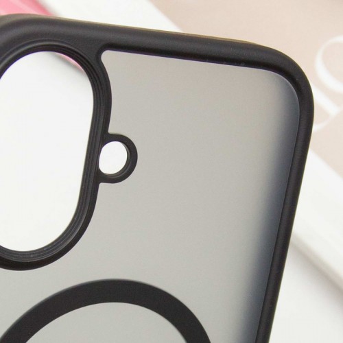 TPU+PC чехол Metal Buttons с MagSafe для Apple iPhone 16 (6.1") Чёрный