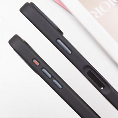 TPU+PC чехол Metal Buttons с MagSafe для Apple iPhone 16 (6.1") Чёрный