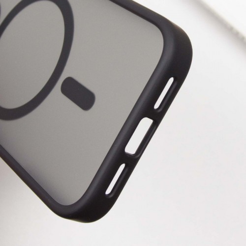 TPU+PC чехол Metal Buttons с MagSafe для Apple iPhone 16 (6.1") Чёрный