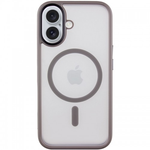 TPU+PC чохол Metal Buttons with MagSafe для Apple iPhone 16 (6.1") Сірий