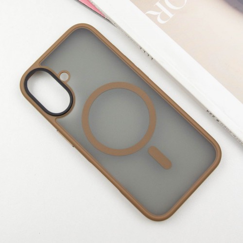 TPU+PC чохол Metal Buttons with MagSafe для Apple iPhone 16 (6.1") Золотий