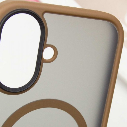 TPU+PC чохол Metal Buttons with MagSafe для Apple iPhone 16 (6.1") Золотий