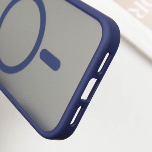 TPU+PC чехол Metal Buttons с MagSafe для Apple iPhone 16 Pro (6.3") Синий