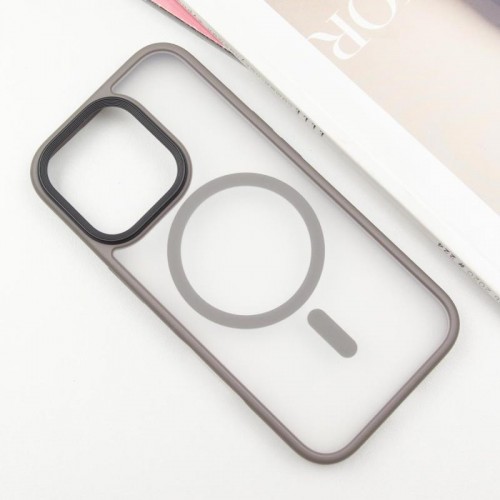 TPU+PC чохол Metal Buttons with MagSafe для Apple iPhone 16 Pro Max (6.9") Сірий