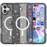 Чохол TPU Galaxy Sparkle (MagFit) для Apple iPhone 16 (6.1") Black+Glitter