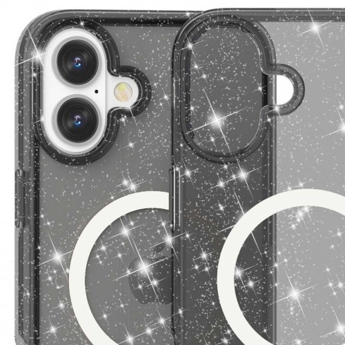 Чохол TPU Galaxy Sparkle (MagFit) для Apple iPhone 16 (6.1") Black+Glitter