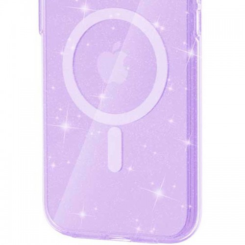 Чохол TPU Galaxy Sparkle (MagFit) для Apple iPhone 16 Plus (6.7") Purple+Glitter