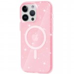 Чохол TPU Galaxy Sparkle (MagFit) для Apple iPhone 16 Pro (6.3") Pink+Glitter