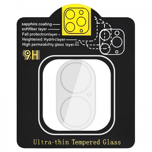Захисне скло на камеру Full Block (тех.пак) для Apple iPhone 16 (6.1") / 16 Plus (6.7") Прозорий