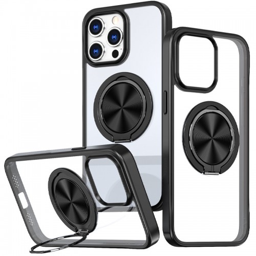 TPU+PC чехол Metal Ring with MagSafe для Apple iPhone 13 Pro (6.1") Черный