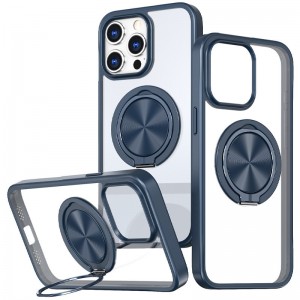 TPU+PC чехол Metal Ring с MagSafe для Apple iPhone 13 Pro (6.1") Синий