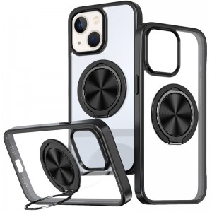 Чехол TPU+PC Metal Ring with MagSafe для Apple iPhone 14 / 13 (6.1") Чёрный