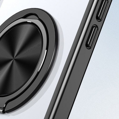 TPU+PC чохол Metal Ring with MagSafe для Apple iPhone 14 / 13 (6.1") Чорний