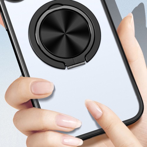 Чехол TPU+PC Metal Ring с MagSafe для Apple iPhone 14 Pro (6.1") Чёрный