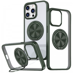 TPU+PC чехол Metal Ring с MagSafe для Apple iPhone 14 Pro Max (6.7") Зеленый