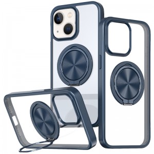 Чехол TPU+PC Metal Ring с MagSafe для Apple iPhone 15 (6.1") Синий
