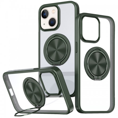 TPU+PC чохол Metal Ring with MagSafe для Apple iPhone 15 (6.1") Зелений