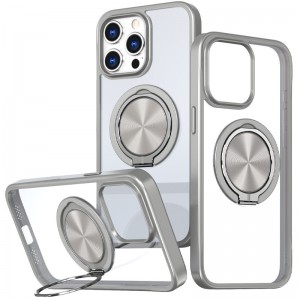 Чехол TPU+PC Metal Ring с MagSafe для Apple iPhone 15 Pro (6,1") Серый