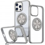 TPU+PC чехол Metal Ring с MagSafe для Apple iPhone 15 Pro Max (6,7") Серый