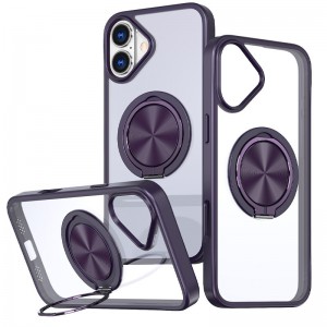 Чехол TPU+PC Metal Ring with MagSafe для Apple iPhone 16 (6.1") Тёмно-фиолетовый