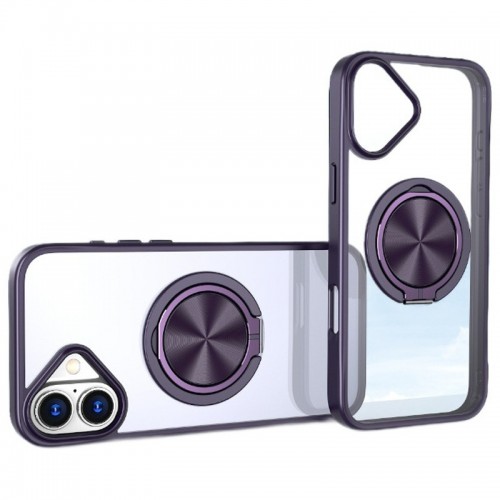 Чехол TPU+PC Metal Ring with MagSafe для Apple iPhone 16 (6.1") Тёмно-фиолетовый