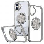 TPU+PC чехол Metal Ring с MagSafe для Apple iPhone 16 (6.1") Серый
