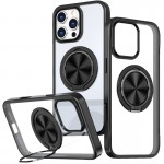 TPU+PC чохол Metal Ring with MagSafe для Apple iPhone 16 Pro (6.3") Чорний