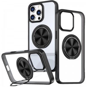 TPU+PC чехол Metal Ring с MagSafe для Apple iPhone 16 Pro (6.3") Черный