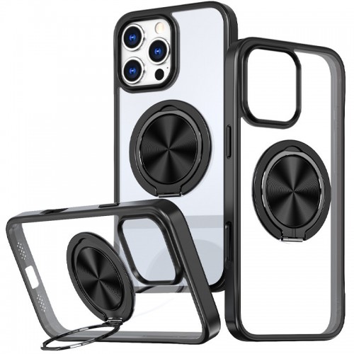 TPU+PC чехол Metal Ring с MagSafe для Apple iPhone 16 Pro (6.3") Черный
