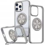 TPU+PC чехол Metal Ring с MagSafe для Apple iPhone 16 Pro (6.3") Серый