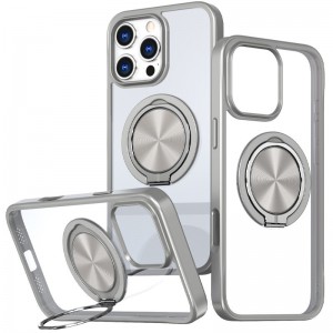 TPU+PC чехол Metal Ring с MagSafe для Apple iPhone 16 Pro (6.3") Серый