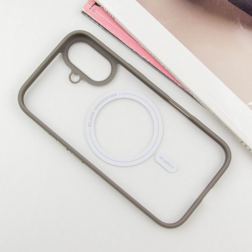 TPU+PC чехол Blueo Skin Friendly Frosted с MagSafe для Apple iPhone 16 (6.1") Серый