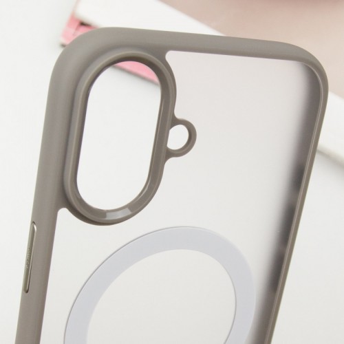 TPU+PC чехол Blueo Skin Friendly Frosted с MagSafe для Apple iPhone 16 (6.1") Серый