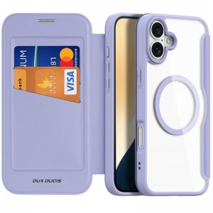 Чехол-книжка Dux Ducis Skin X Pro with MagSafe для Apple iPhone 16 (6.1") Фиолетовый