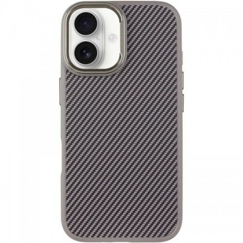 Чохол TPU+PC Carbon with MagSafe для Apple iPhone 16 (6.1") Grey