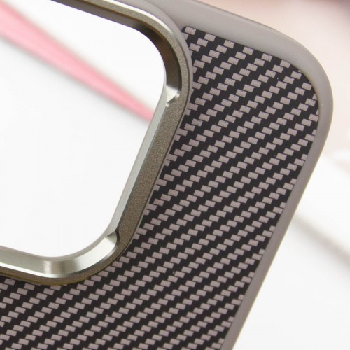 Чохол TPU+PC Carbon with MagSafe для Apple iPhone 16 (6.1") Grey